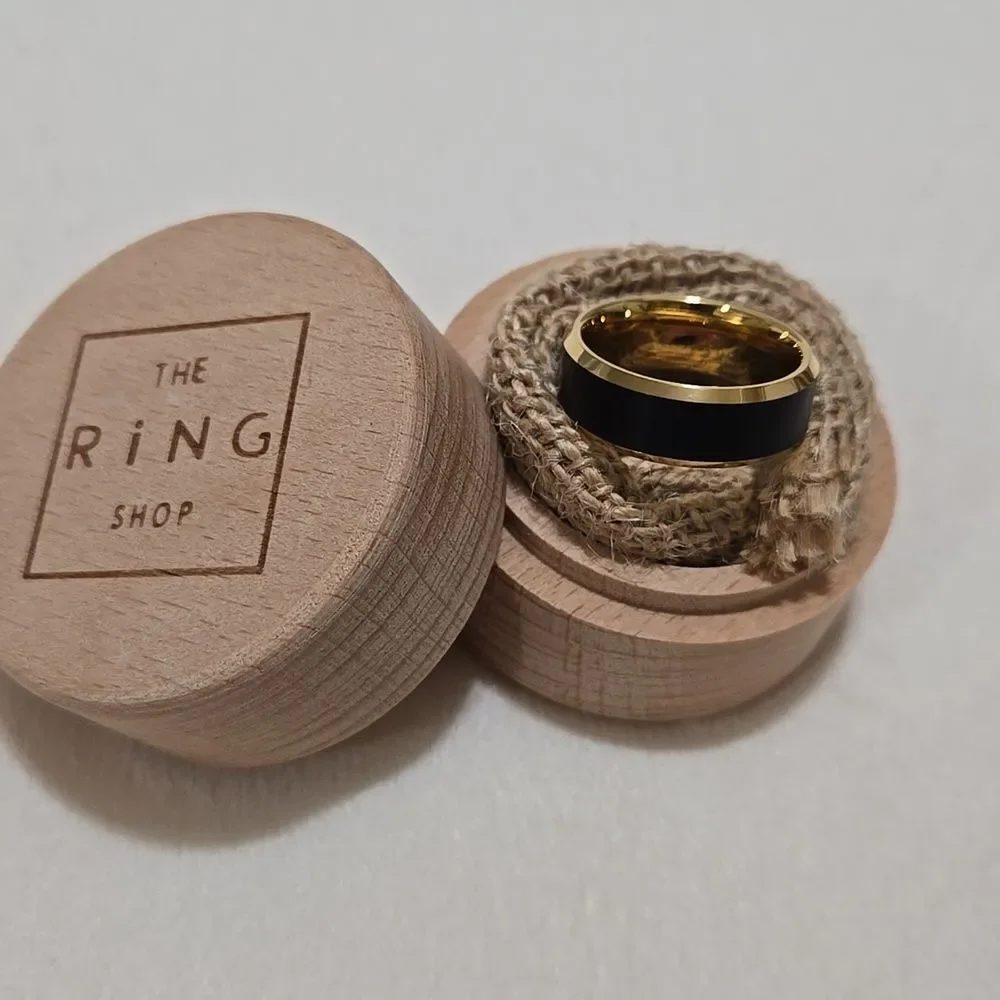 Gold and Black Tungsten Men's Ring